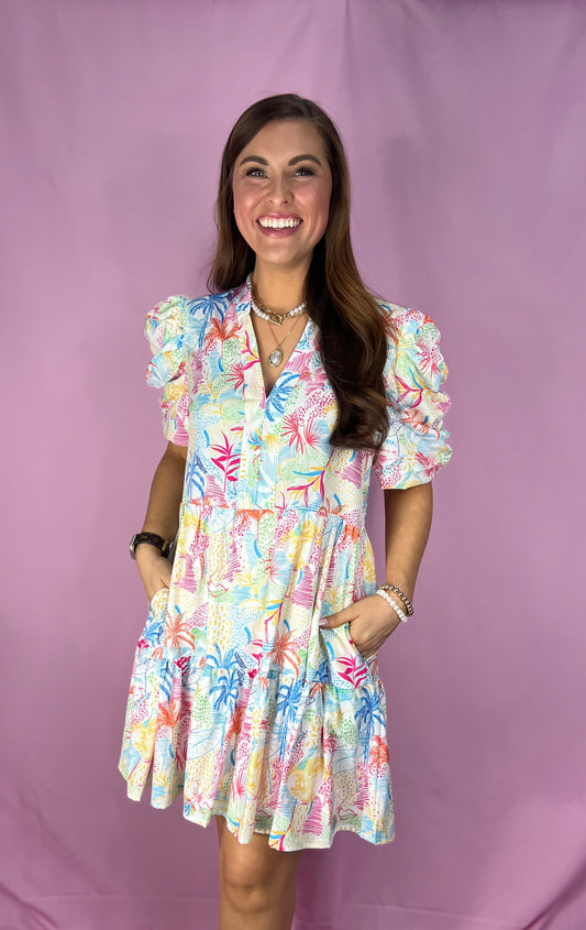 The Sunset Palms Babydoll Dress