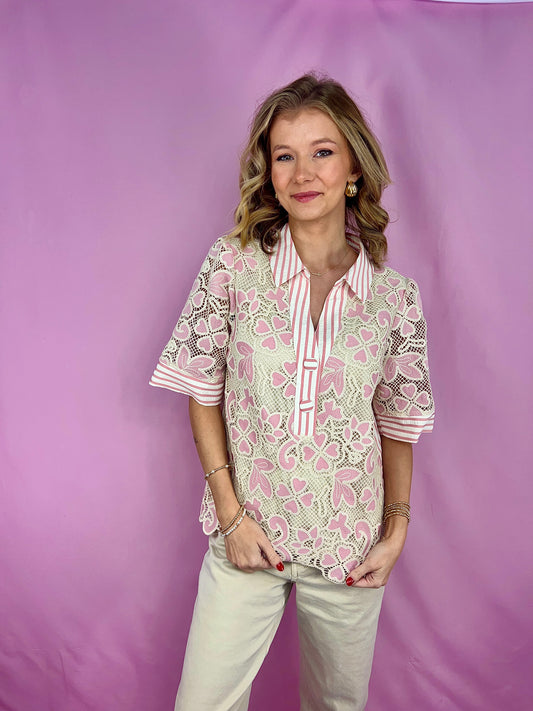 The Blushing Belle Lace Blouse