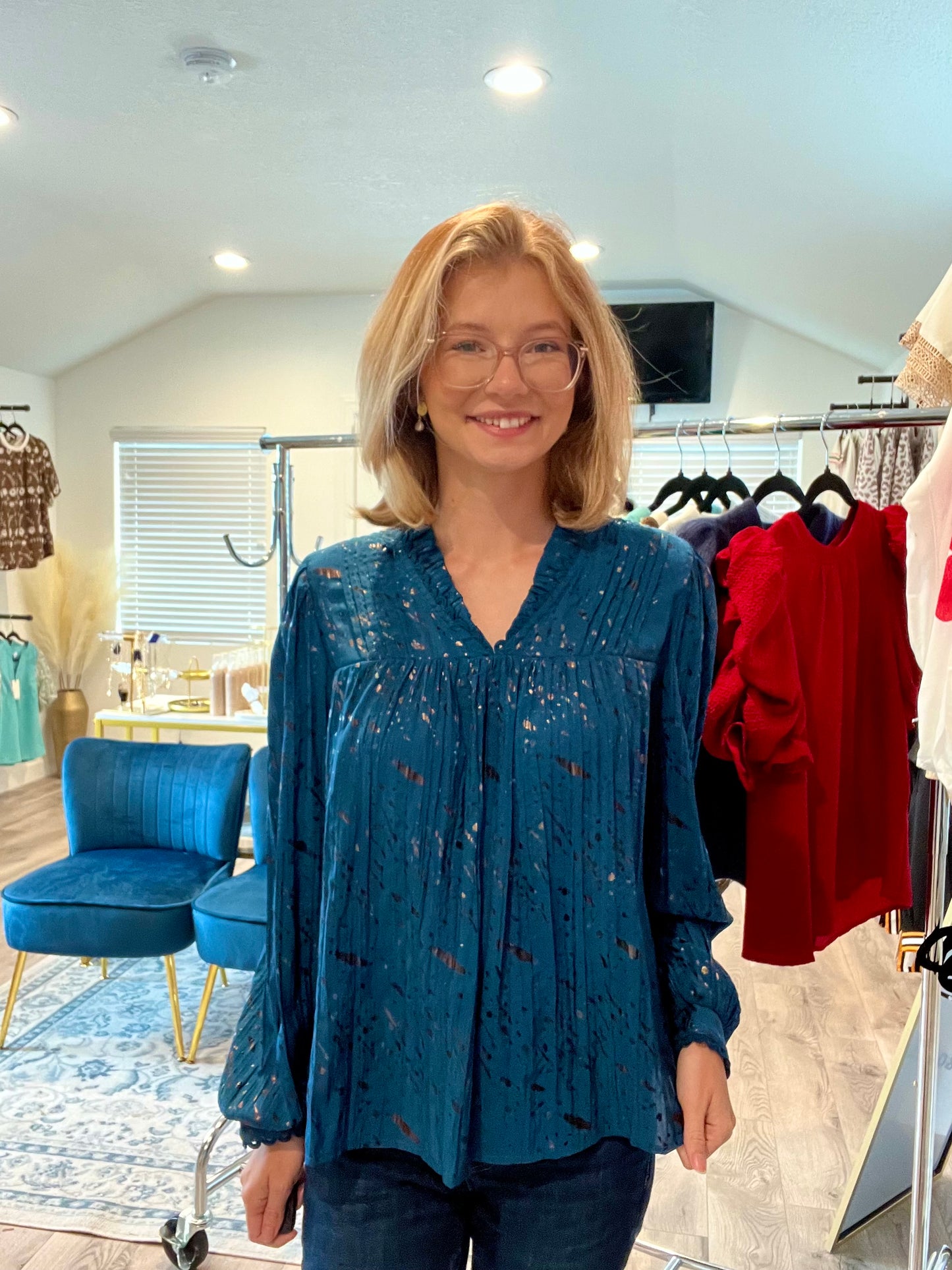 The Midnight Meadow Blouse