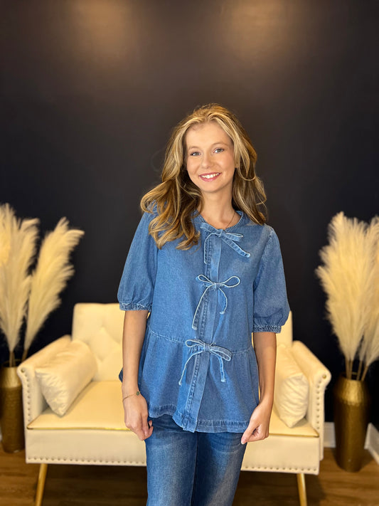 The Peplum Bow Top
