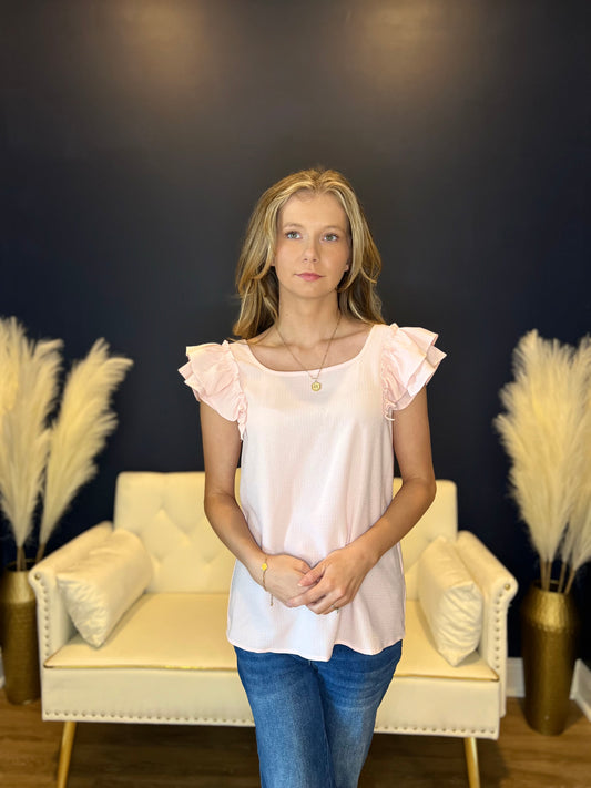 The Blush Belle Ruffle Top