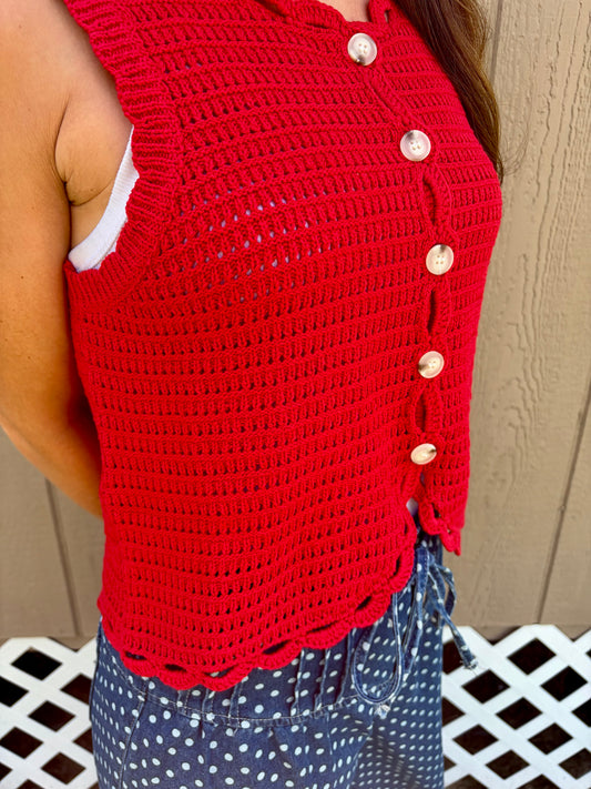 Cherry Crochet Tank