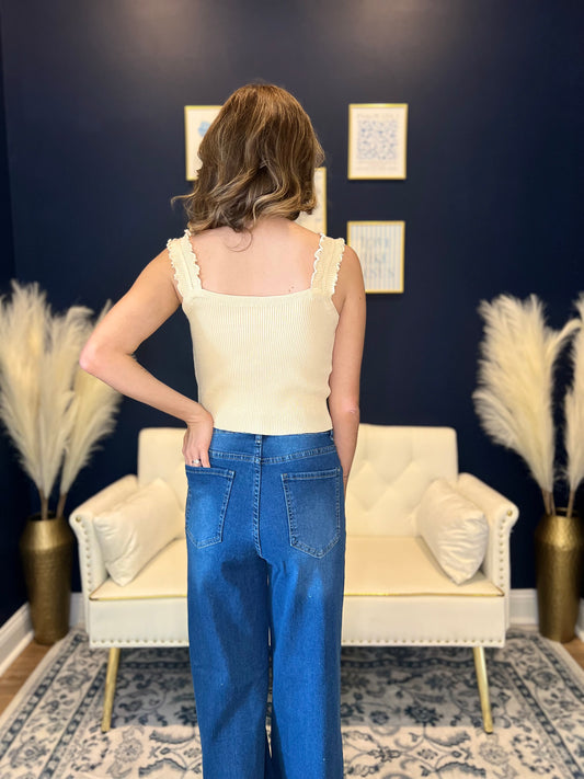 The Ruffle Ribbed Crop Top