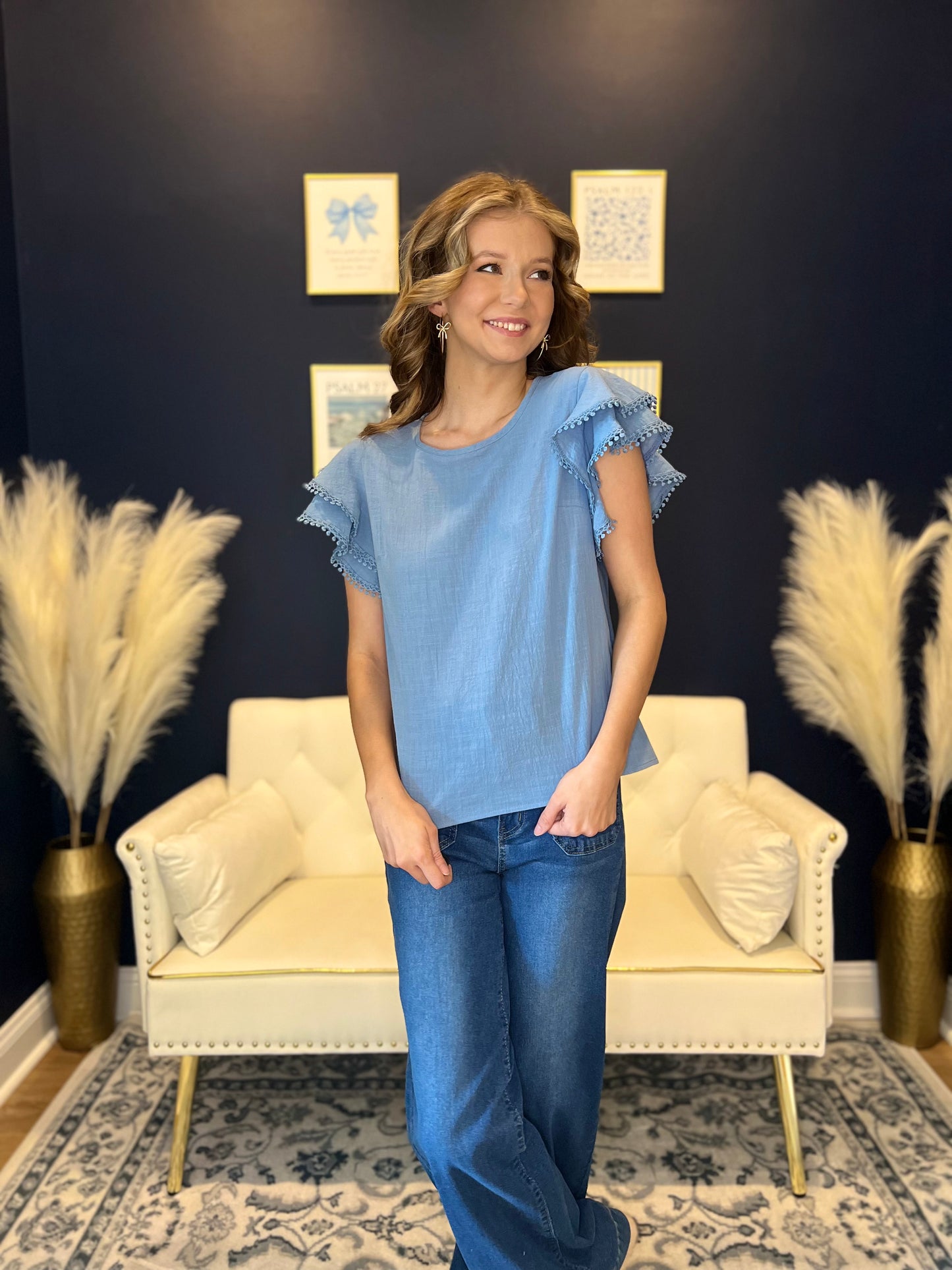 The Stella Ruffle Sleeve Top