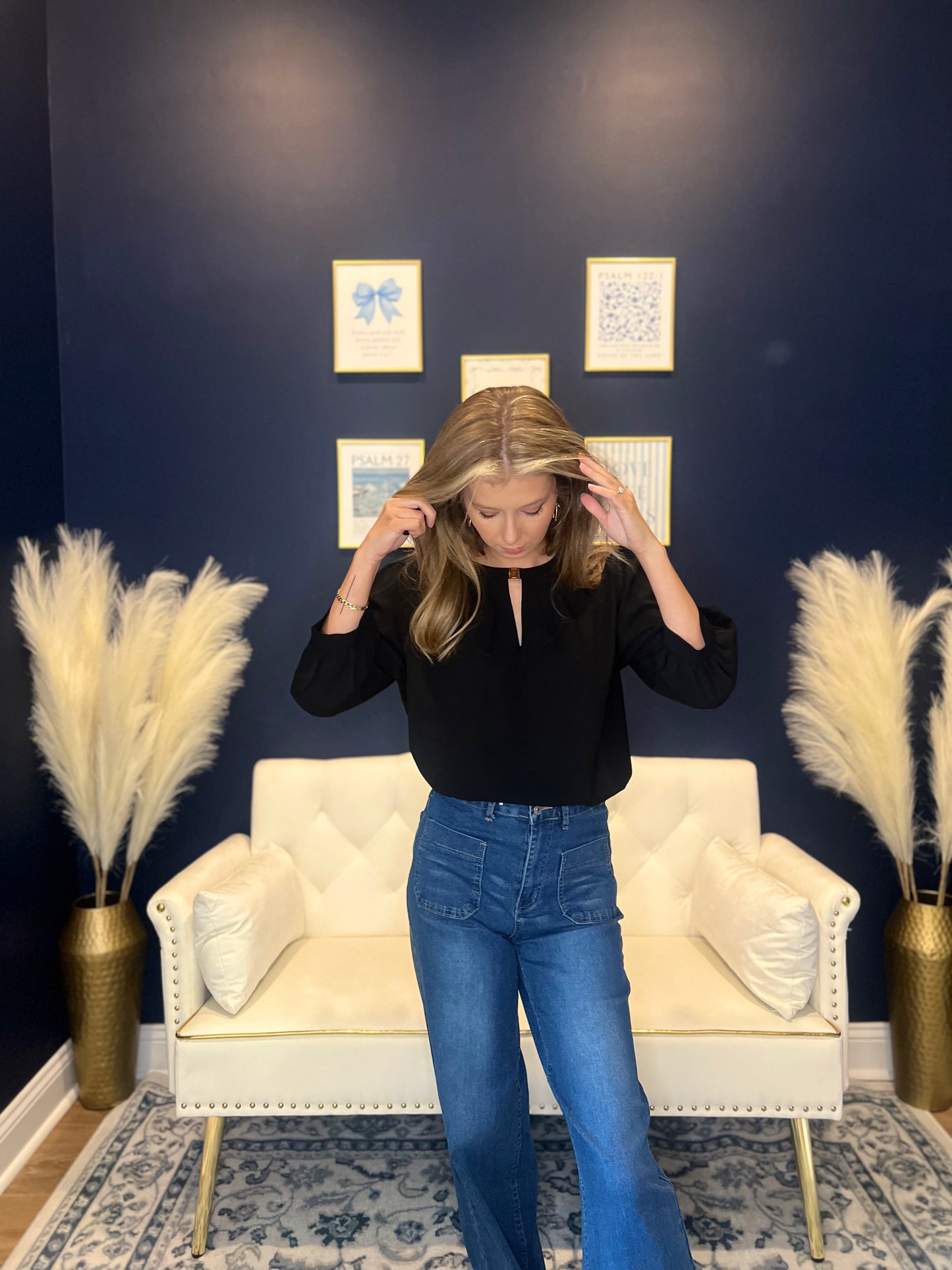 The Sleek Keyhole Accent Blouse