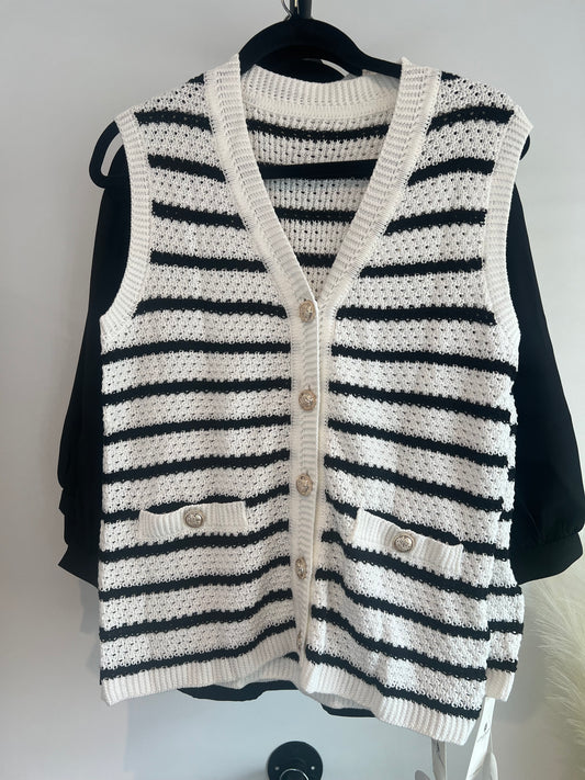 Meet Me in Paris Striped Vest