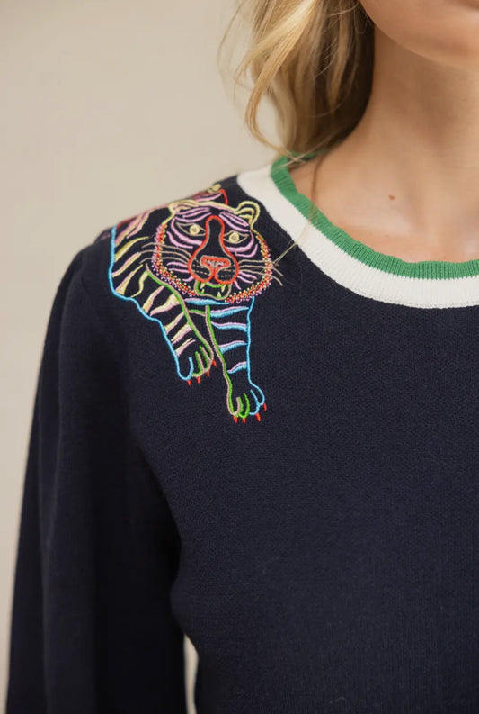 The Tessa Tiger Knit Top
