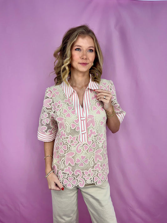 The Blushing Belle Lace Blouse