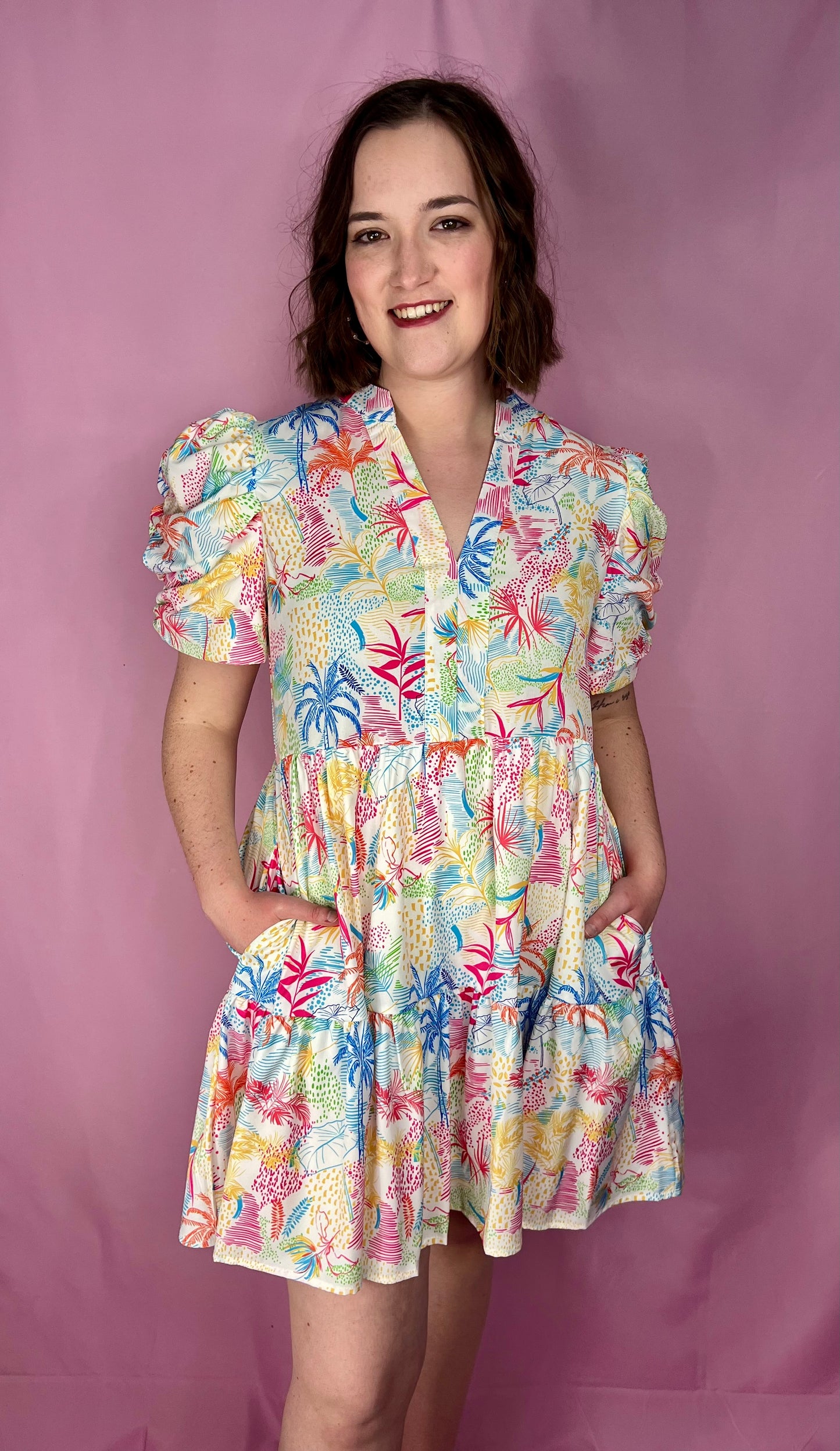 The Sunset Palms Babydoll Dress