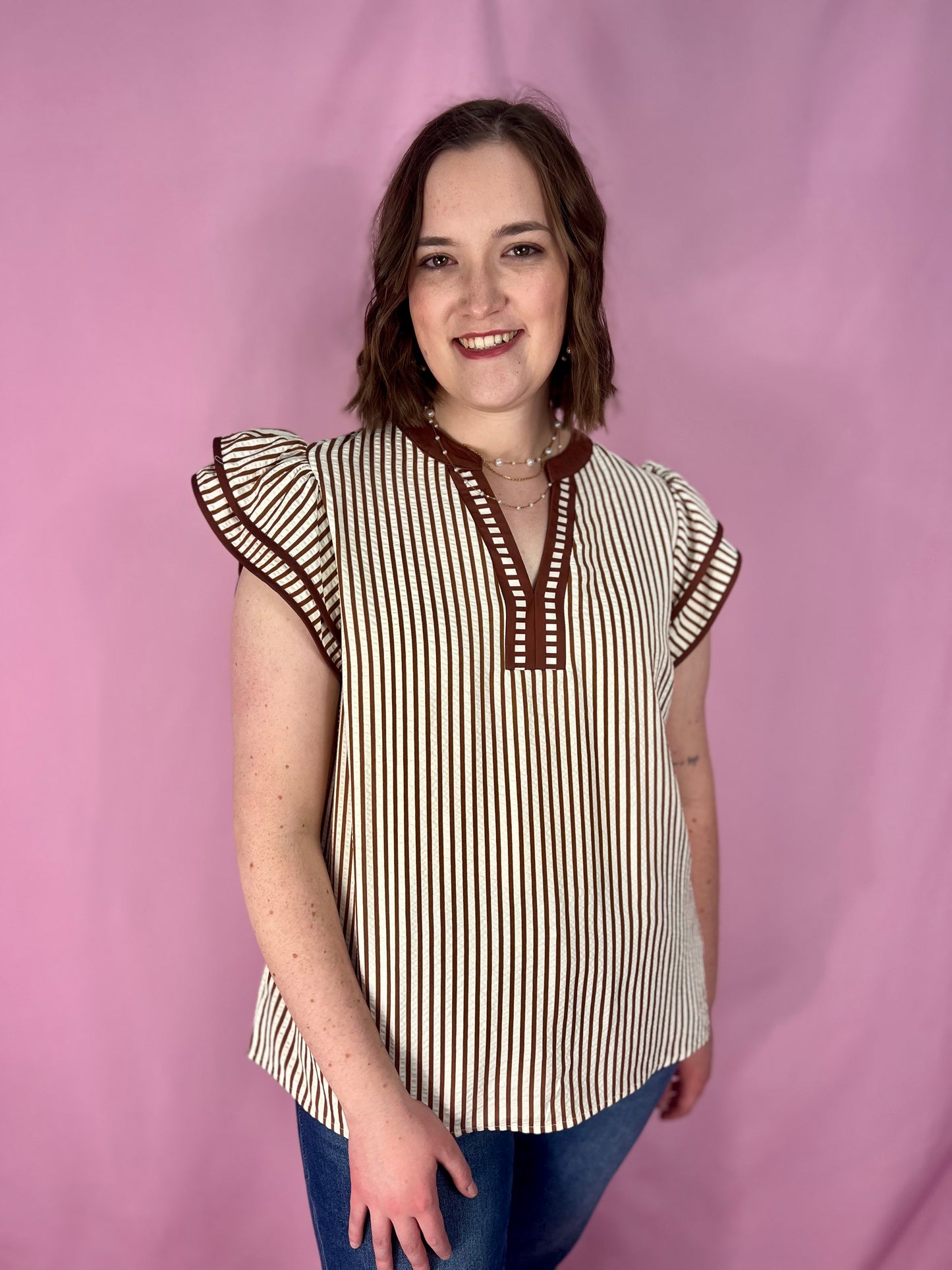 The Chestnut Stripe Blouse