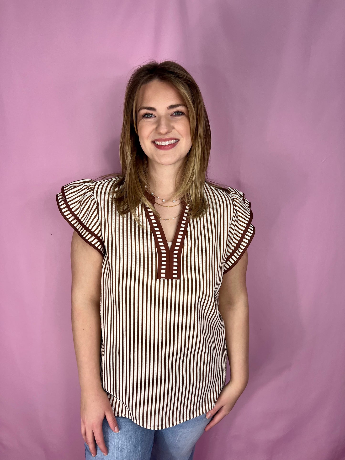 The Chestnut Stripe Blouse