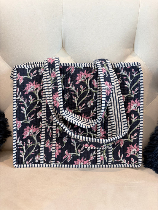 The Navy Garden Bible Bag