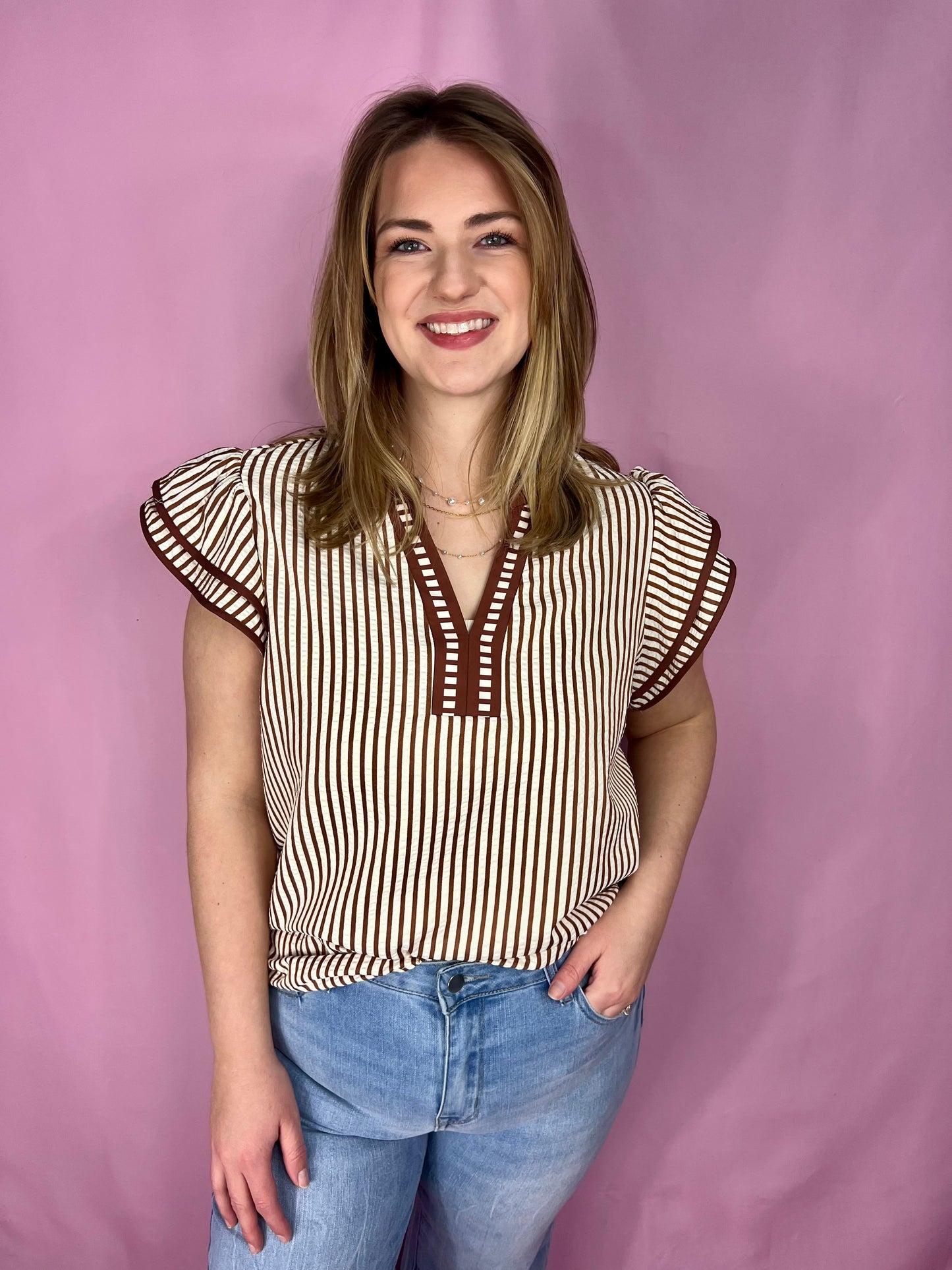 The Chestnut Stripe Blouse