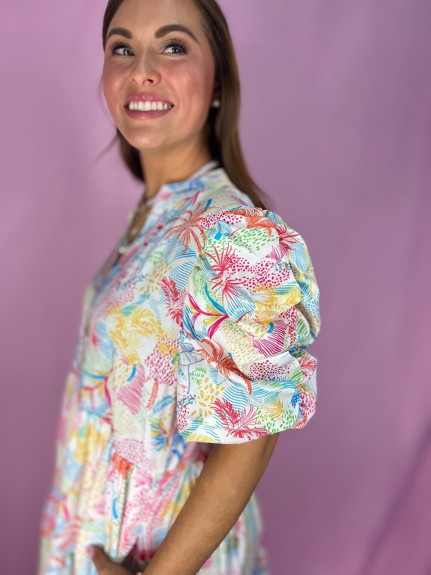 The Sunset Palms Babydoll Dress