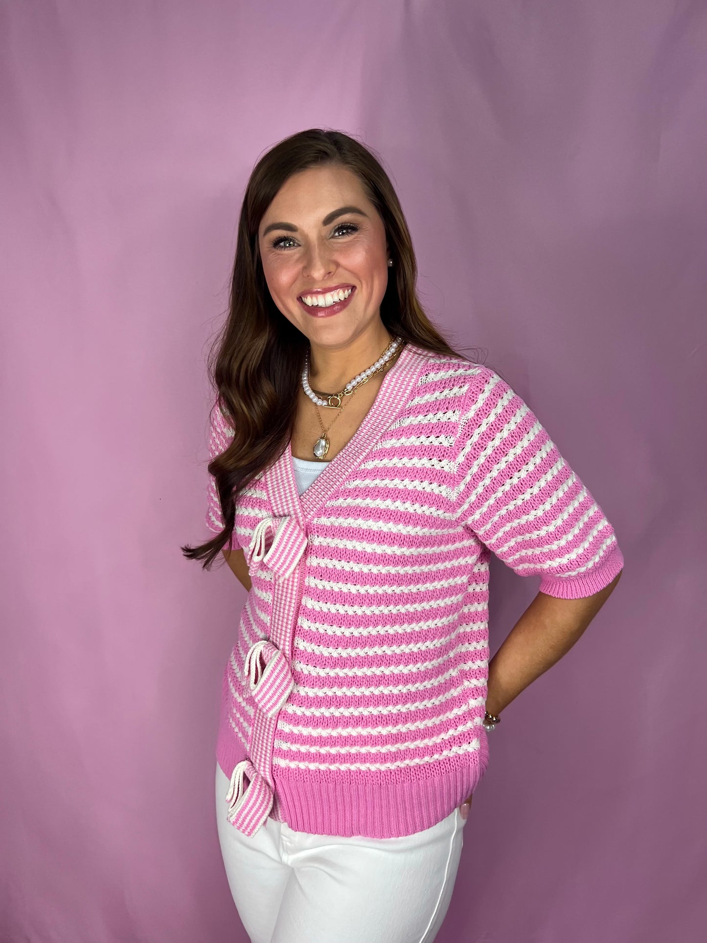 The Blushing Ribbon Knit Top