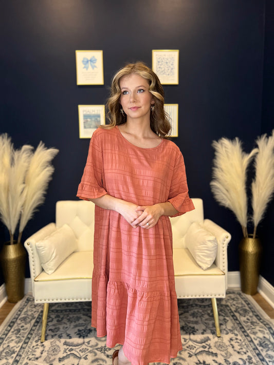 The Rosé Textured Babydoll Dress