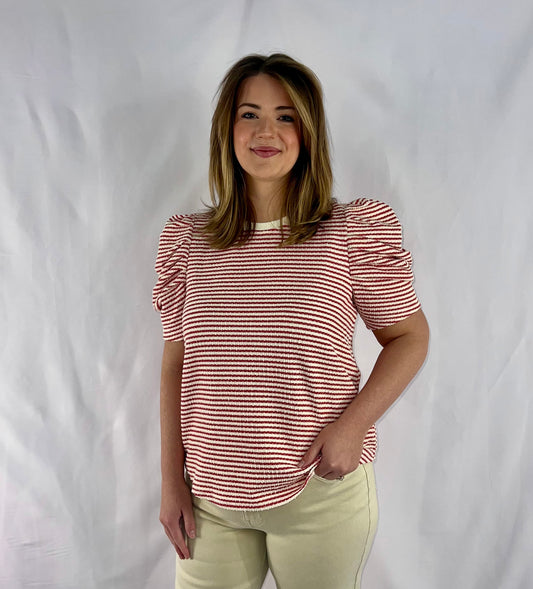 The Rosie Puff Sleeve Stripe Top