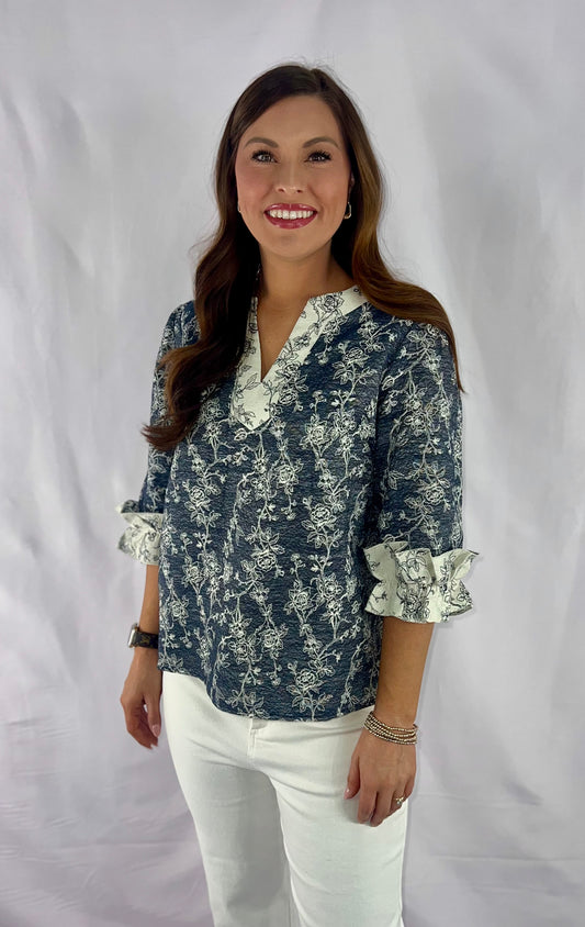 The Bluebell Ruffle Blouse