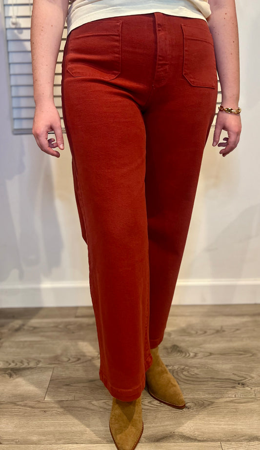 The Burgundy Wide Leg Jeans