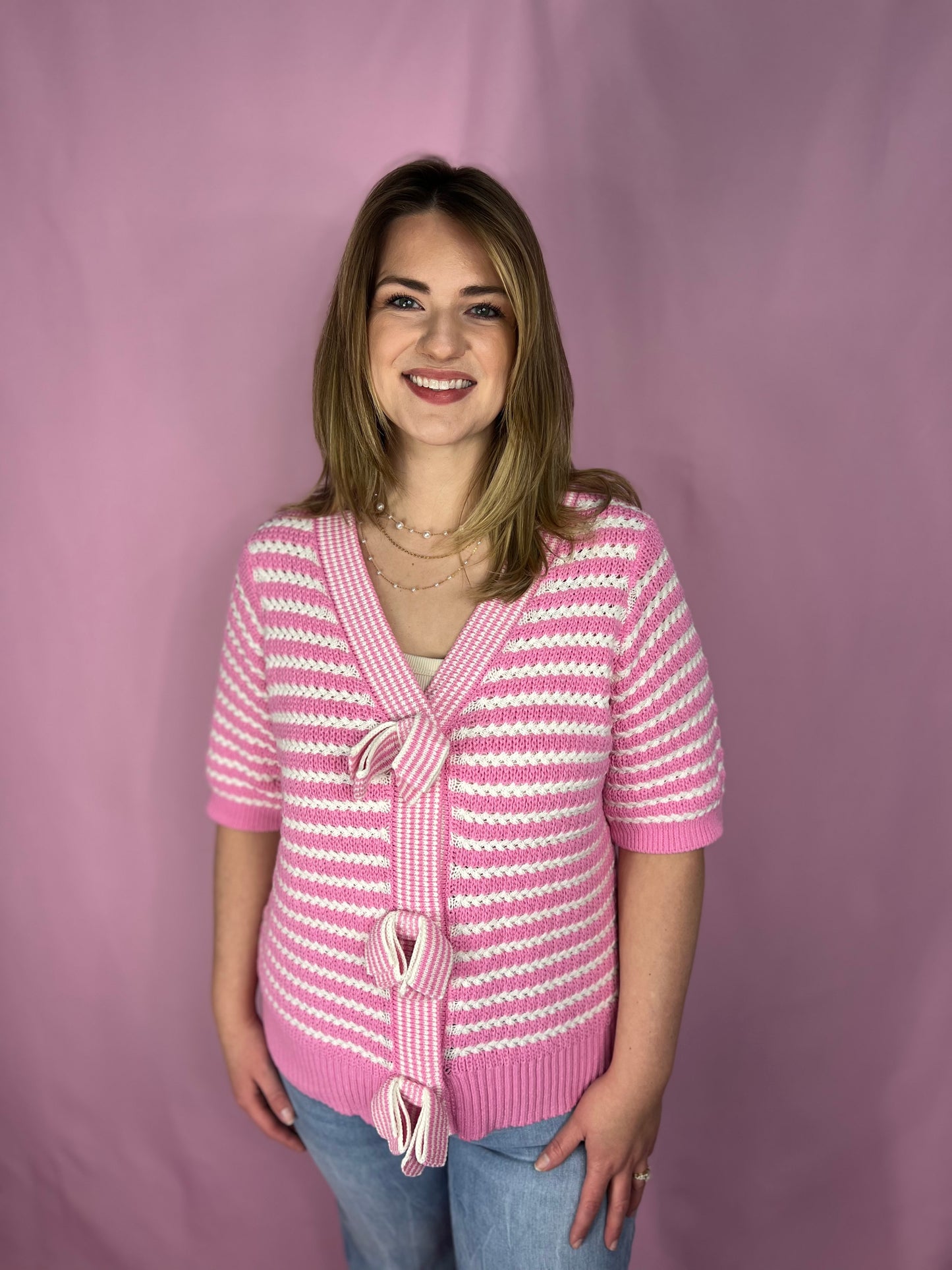 The Blushing Ribbon Knit Top