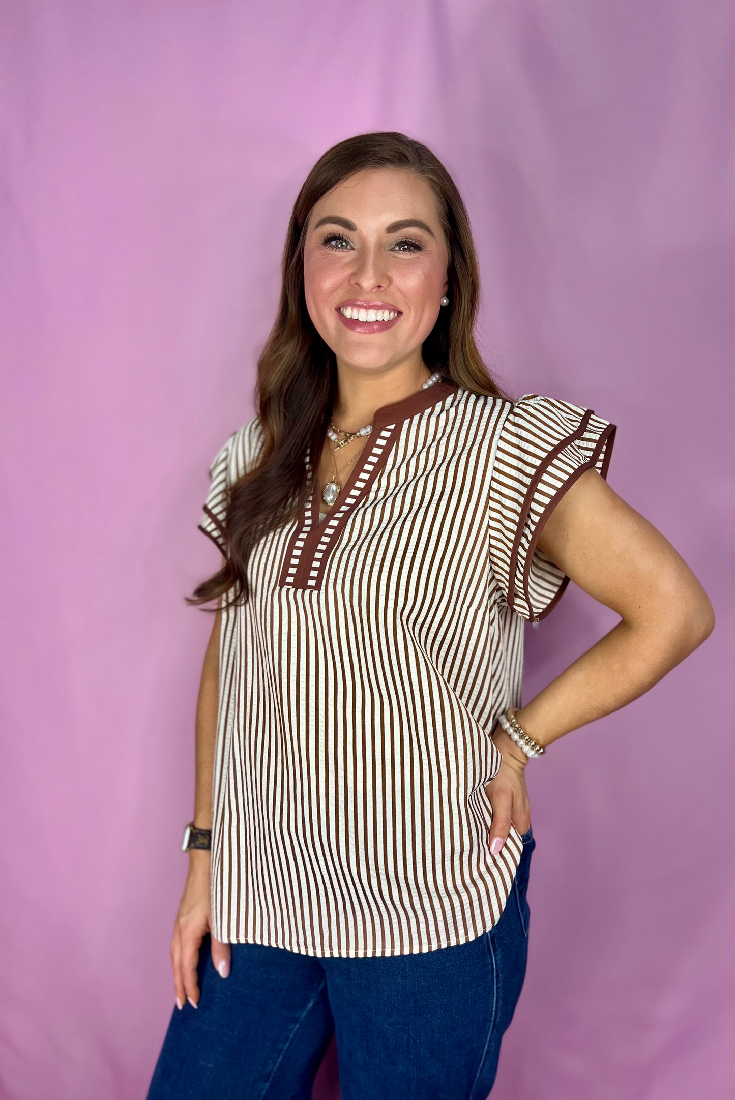 The Chestnut Stripe Blouse