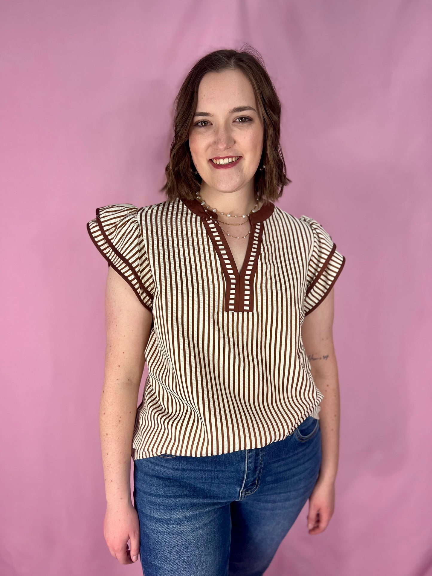 The Chestnut Stripe Blouse