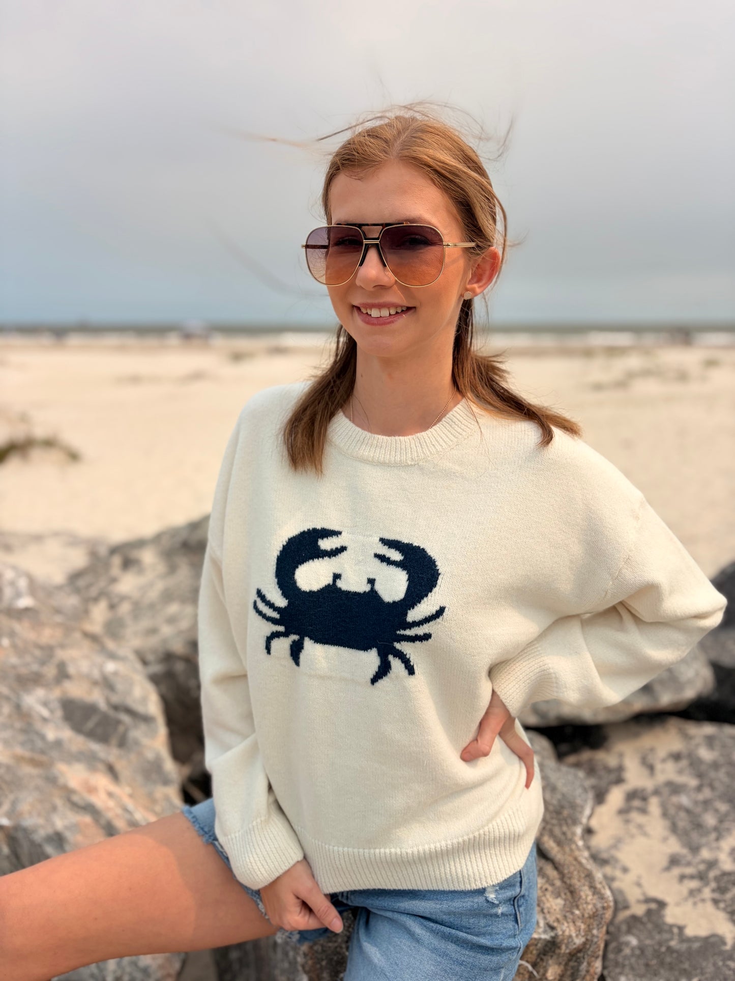 The Harbor Bay Crab Knit Sweater