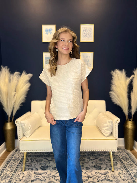 The Sunlit Ruffle Ribbed Top