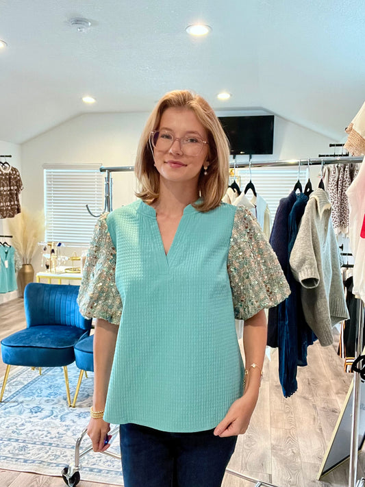 The Julia Sequin Sleeve Top