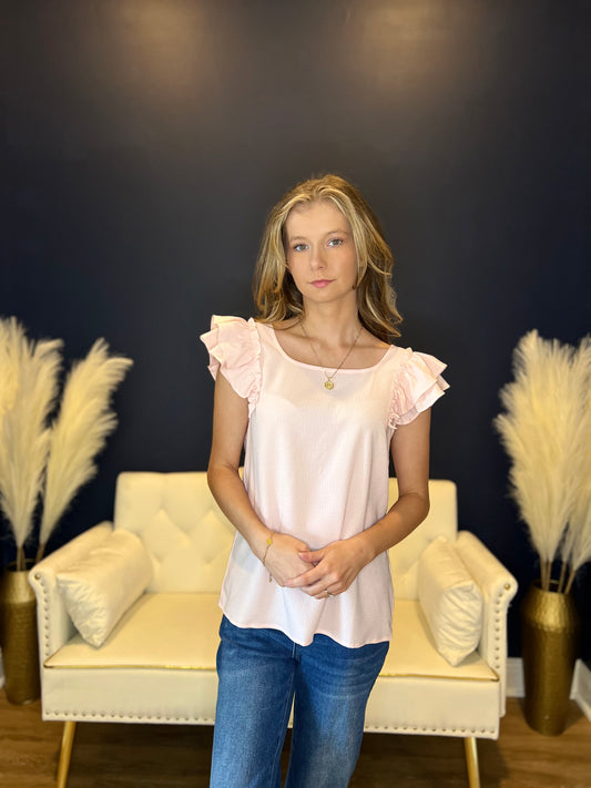 The Blush Belle Ruffle Top