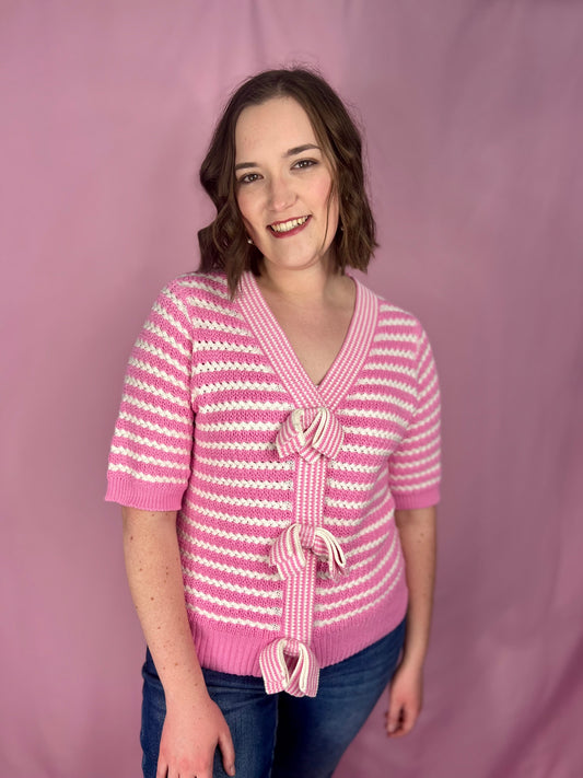 The Blushing Ribbon Knit Top