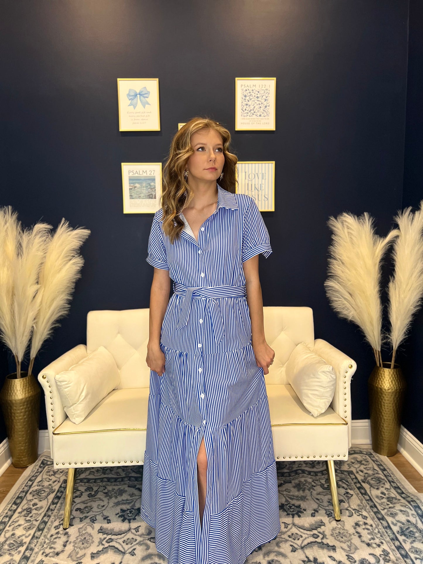 The Seaside Stroll Belted Dress