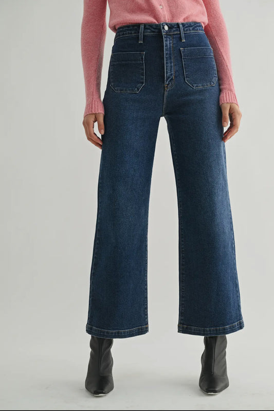 The Dark Denim Wide Leg Jeans